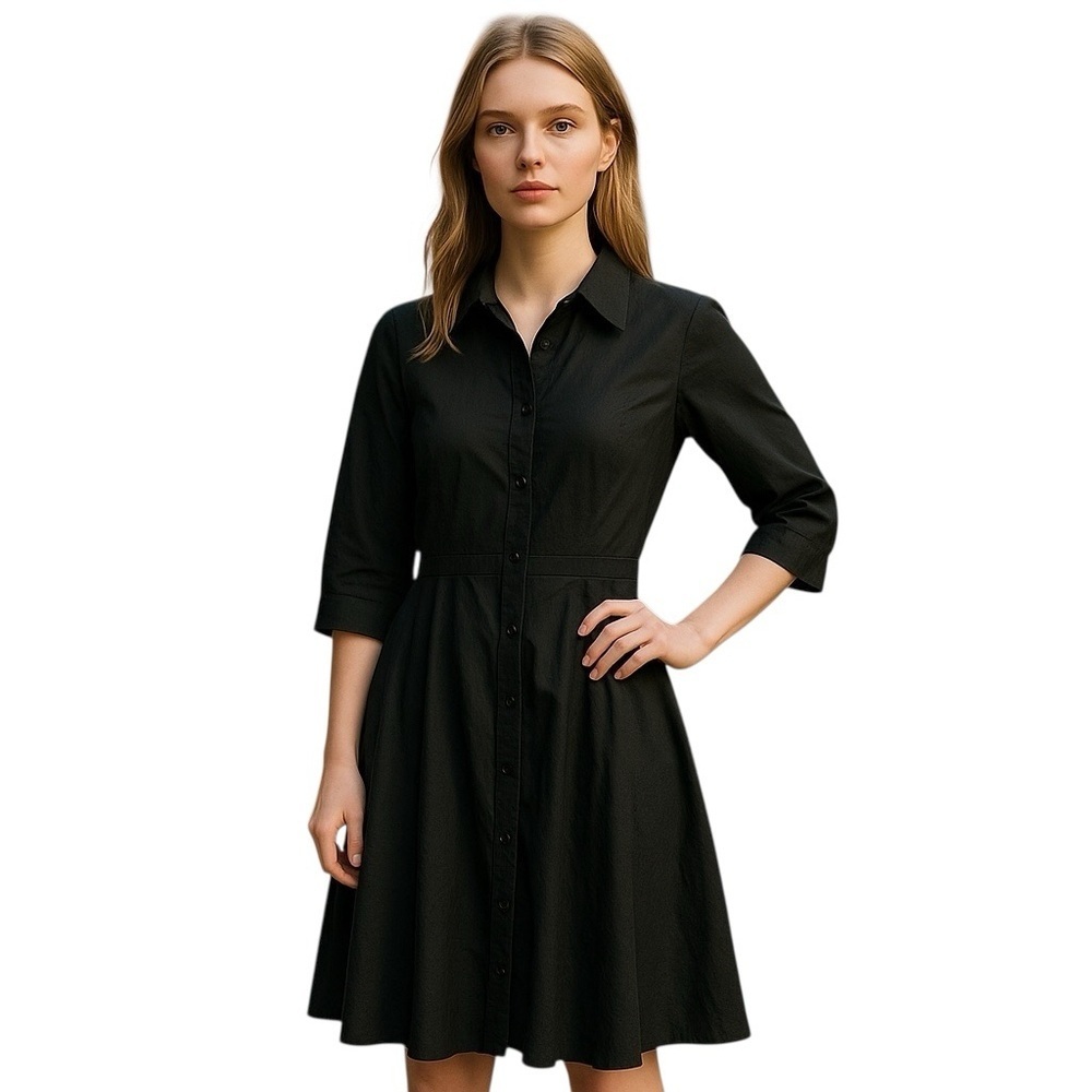 Eshakti Pinup Rockabilly Fit & Flare Swing Dance Black 3/4 Sleeve Women’s Size 8 - Picture 15 of 15